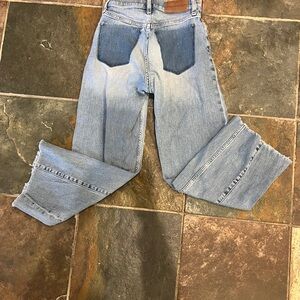 Calvin Klein Wide Leg Crop Jeans | Light Wash | Size 27 | Raw Hem